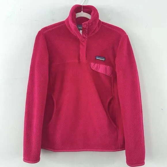 Patagonia Re-Tool‎ Snap-T Pink Polartec Pullover Fleece Womens Jacket - Image 2