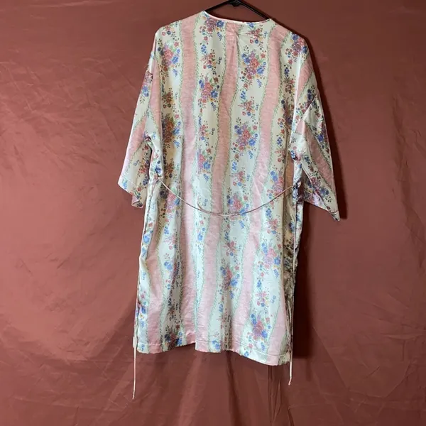 FLORAL SATIN DUSTER / HOUSE ROBE Pink Size XL - Image 4
