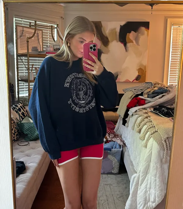 Navy Georgetown University vintage sweatshirt - Image 2
