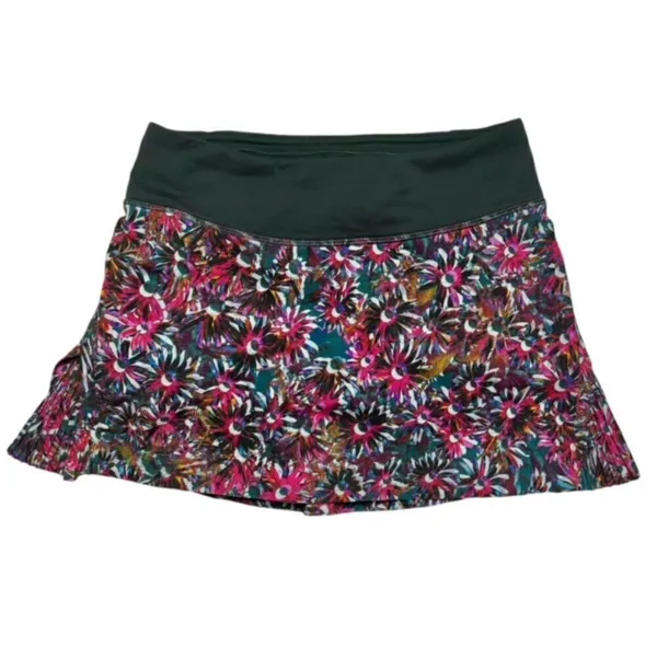 Lululemon Play Off the Pleats Mid-Rise Skirt *Floral Electric/ Rainforest Green - Image 2