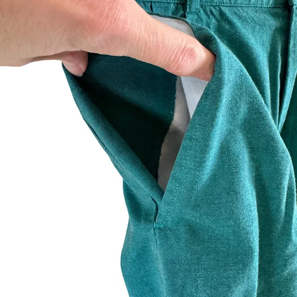 Vintage Pin Hi Arrow Teal Green High Waisted Cotton Lightweight Golf‎ Shorts 10 - Image 3