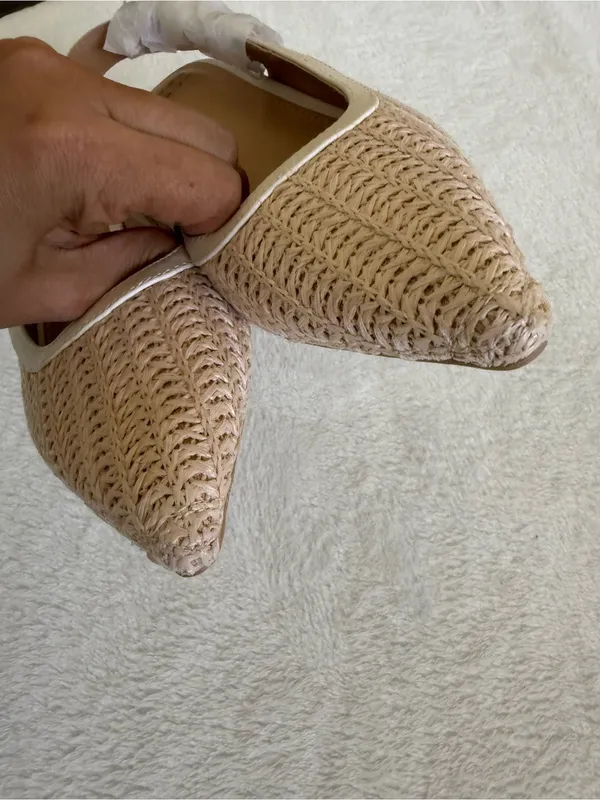 Target NWT A New Day Milan Raffia Slingback Heels Beige Cream Size 6.5 - Image 7