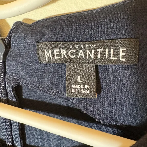 J. Crew Mercantile Navy Blue Sleeveless‎ Fit and Flare Dress Size Large - Image 4