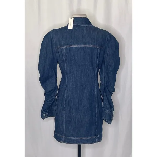 NWT! Anthropologie PILCRO Long-Sleeve Button-Front Seamed Denim Mini Dress Small - Image 9