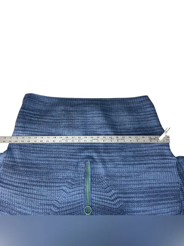 Aerie Women’s Large Blue Marled Knit Quarter Zip Oversized Wool Blend Sweater - Image 5