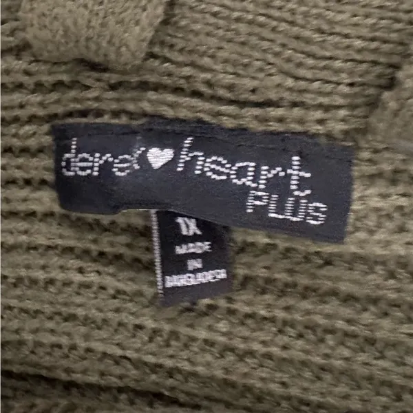 Olive‎ Green Long Cardigan Granola Goblin Grunge Whimsigoth Baggy Boho Cozy IX - Image 3