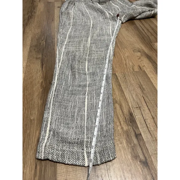 Free People Cotton Blend Light Weight‎ Gray Striped Cropped Pants Size 0 - Image 7