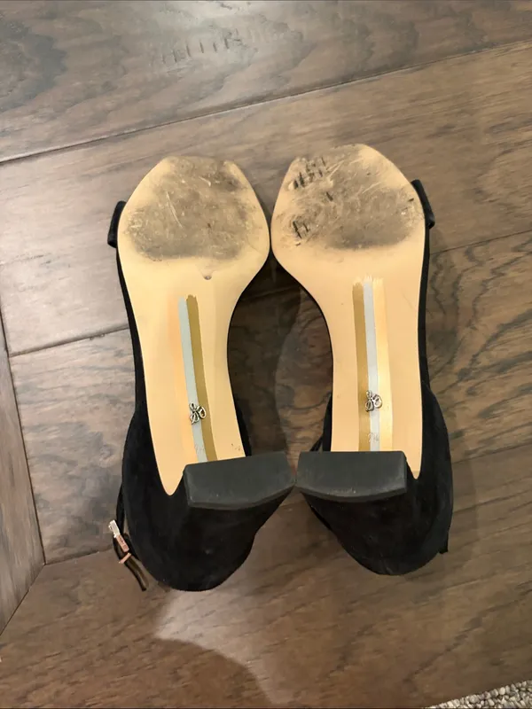 Sam Edelman Black Suede Sandals Sz 7.5 - Image 8