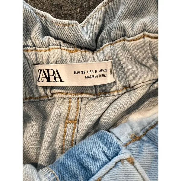 Zara Paperbag High waist Jean Shorts size XS - Image 5
