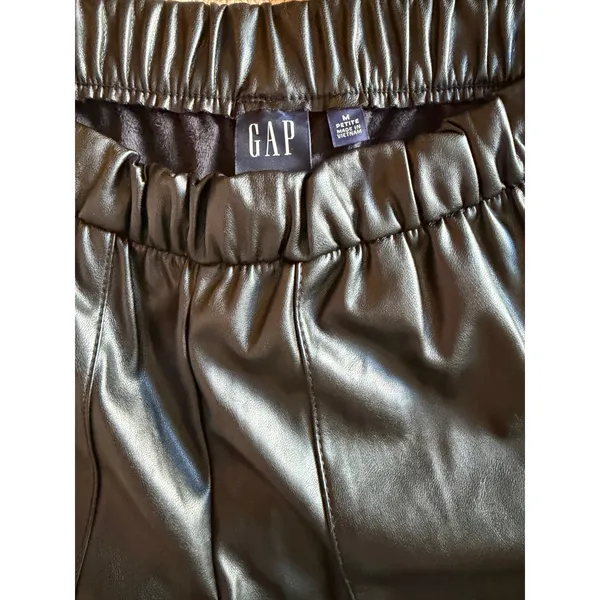 GAP Petite Faux Leather Cargo Pants Black M Petite Utility Straight Leg - Image 2