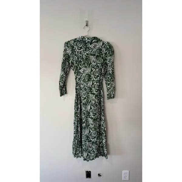 Mango Women's Ethnic Motifs Print Shirt Midi Dress Long Sleeve Size 4 Small 2734 - Image 9