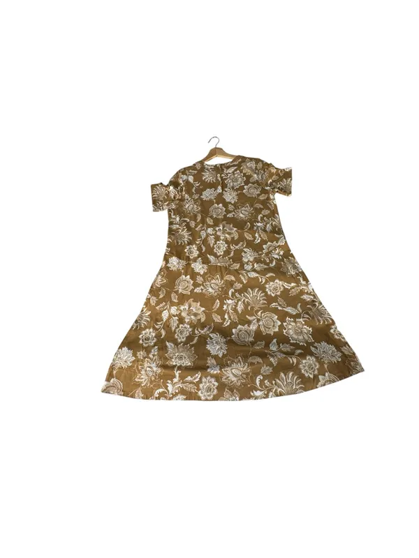 LOFT Womens XS Brown Floral A-Line Dress NWT Cottagecore 90s Butter Mom Fall - Image 7
