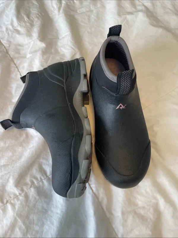Women’s Black Waterproof Winter Slip-On Boots with Pink Logo - Image 4