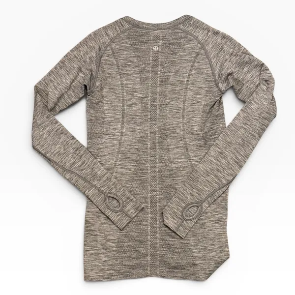 Lululemon Swiftly‎ Tech Long Sleeve Shirt Heathered Grey Size 6 Activewear Top - Image 2