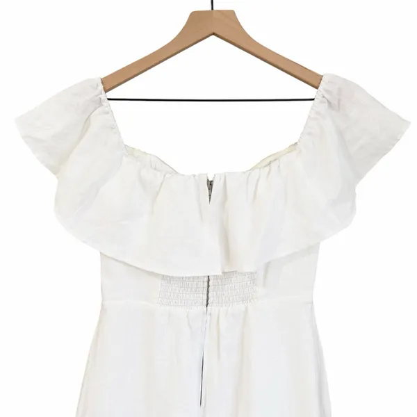 Reformation Baela Linen Dress White Size 8 NWT - Image 7