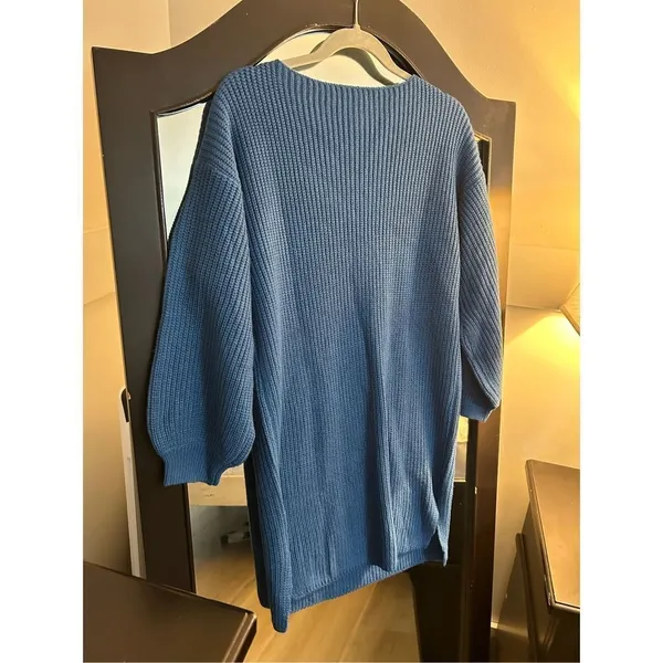 NEW Sweater Dress V Neck Knitted Pullover S - Image 2