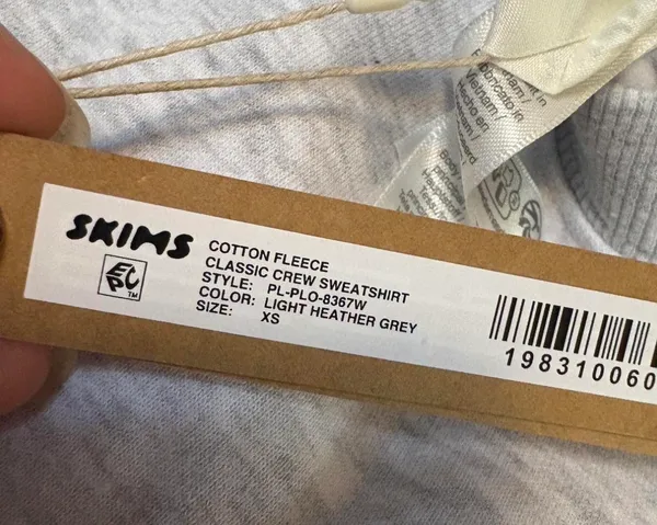 Skims Cotton fleece classic crew sweatshirt - Image 3