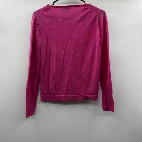 J. Crew Pink 100% Merino Wool Long Sleeve Pullover‎ Sweater Size M - Image 4