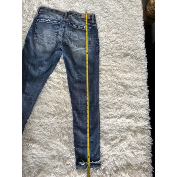 BKE Payton Universal Fit Mid-Rise Skinny Jeans Size 28 Distressed Hem‎ Denim - Image 7