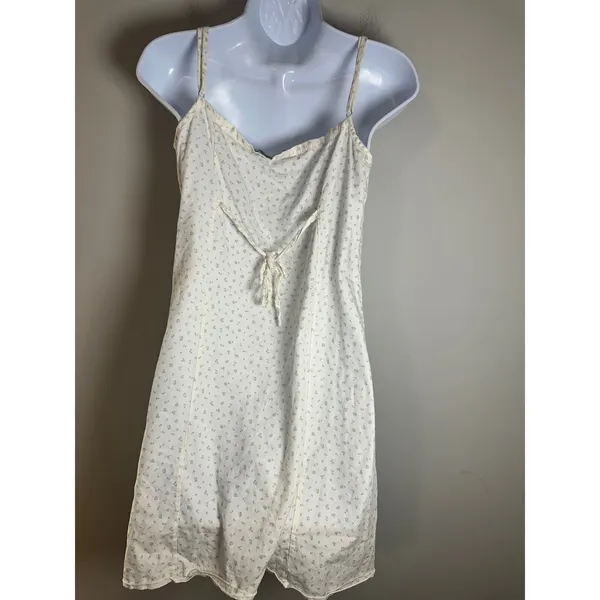 Brandy Melville Arianna Floral Dress White Sage Green Ditsy Cotton Mini XS S - Image 5
