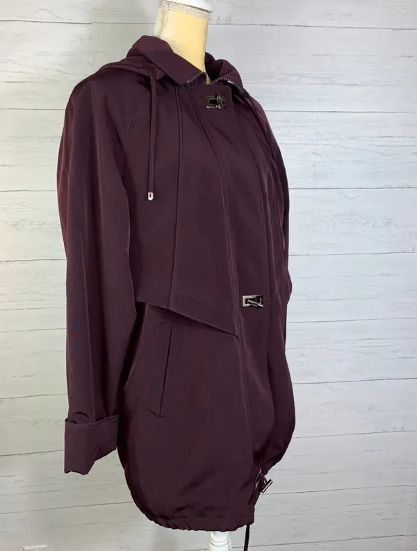 FS Limited plum purple double lined removable hooded zip toggle parka coat Small - Image 7