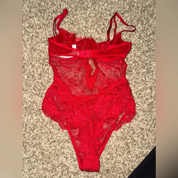 VS Red Lace Teddy Lingerie - Image 5