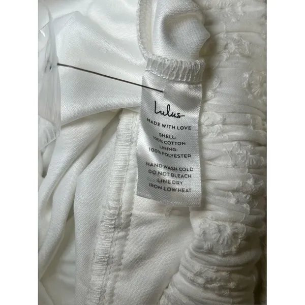 Lulu’s White Eyelet Puff Sleeve Cottagecore Midi Dress Women’s Size XS - Image 11