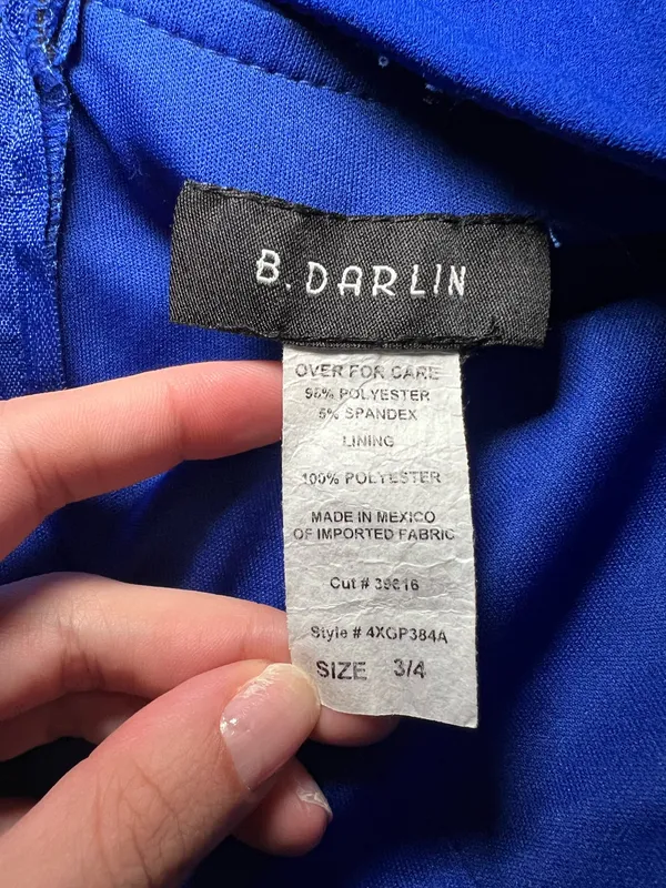 B.Darlin Blue Juniors Sweetheart A-Line Dress Size 3/4 - Image 6