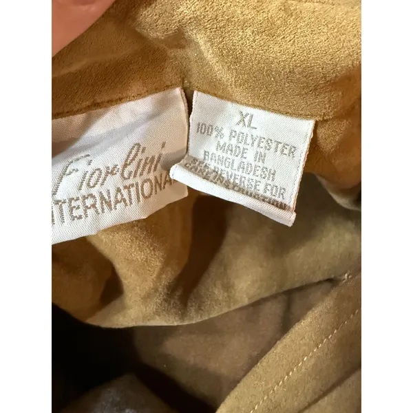 Vintage 90s Faux Suede Shacket Womens XL Tan Western Cabincore Boho Country Y2K - Image 5
