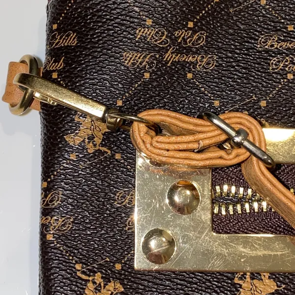 Beverly Hills Polo Club Crossbody Bag Brown‎ Monogram Shoulder Purse Handbag - Image 9