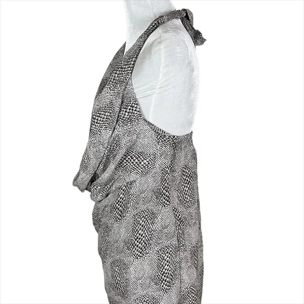 NWT Anthropologie Drew Silk Python Print Drape Front Halter Tunic Top Size XS - Image 3
