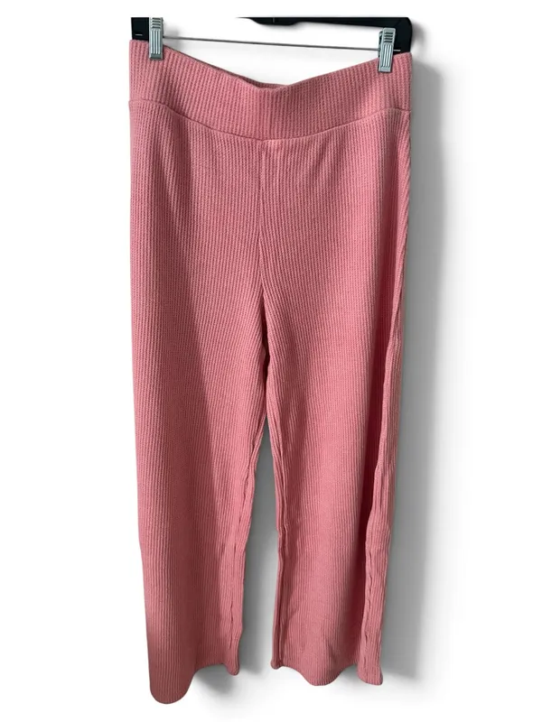 Zenana Waffle Knit Short-Sleeve pant Set in Dusty Rose size Large - Image 4