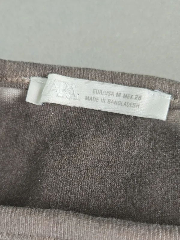 Zara Taupe Square-Neck Cropped Camisole Size M - Image 5