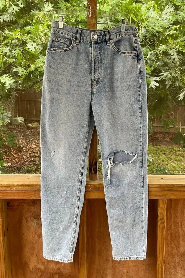 Free People We The Free Lasso Straight Leg Jeans Light Wash Size 28 - Image 4