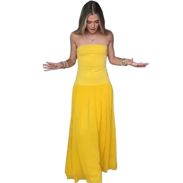 NWT Elliatt Yellow Strapless Gown Dress Size M - Image 3