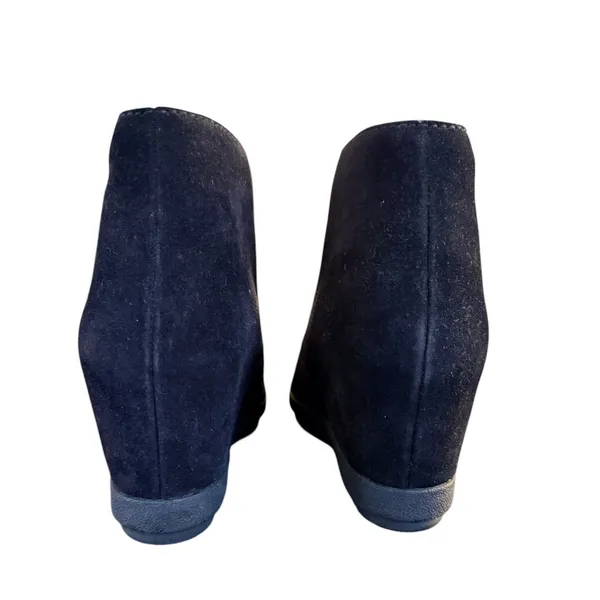 Quiet Luxury Prada Suede Wedge Ankle Boots Black‎ Size 37.5 - Image 10