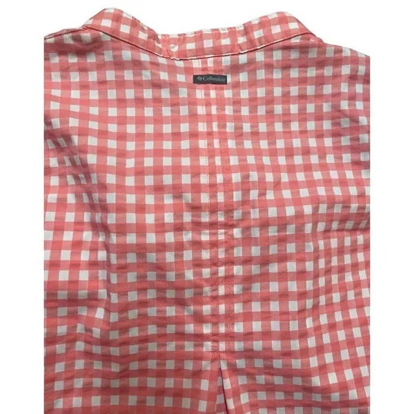 Columbia womens coral white checkered sleeveless blouse size M‎ - Image 8