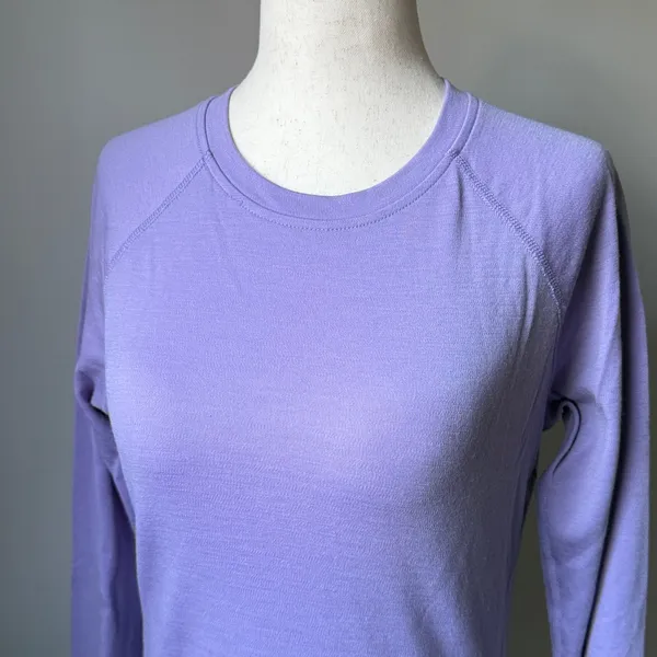 Smartwool Women's Lilac Long-Sleeve Crew Tee Merino Casual Athletic Top - Image 2