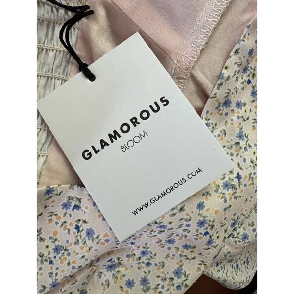 NWT Glamorous Bloom Maternity Ditsy Floral Smocked Straight Leg Jumpsuit Sz XS - Image 8