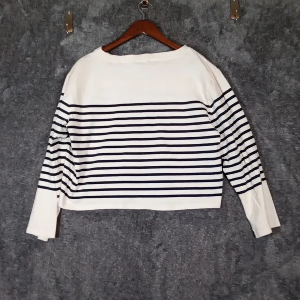 J. Crew Mariner Cloth Embroidered Long Sleeve Preppy Cotton Womens Large - Image 3
