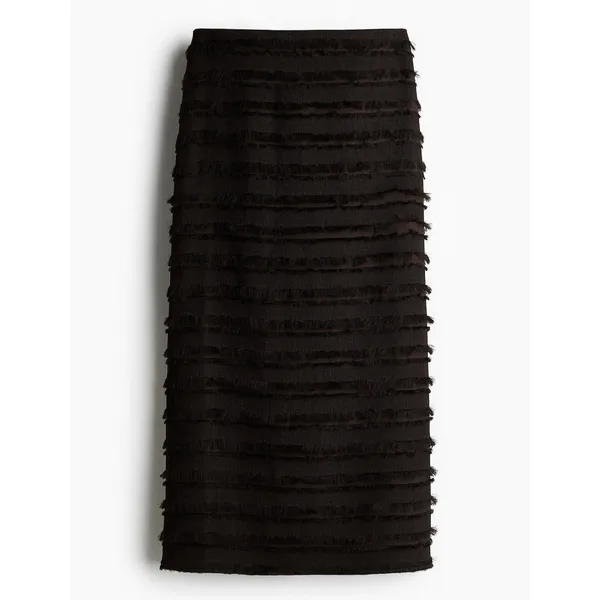 NWT H&M Dark Brown Fringe Maxi Pencil Skirt - Image 7