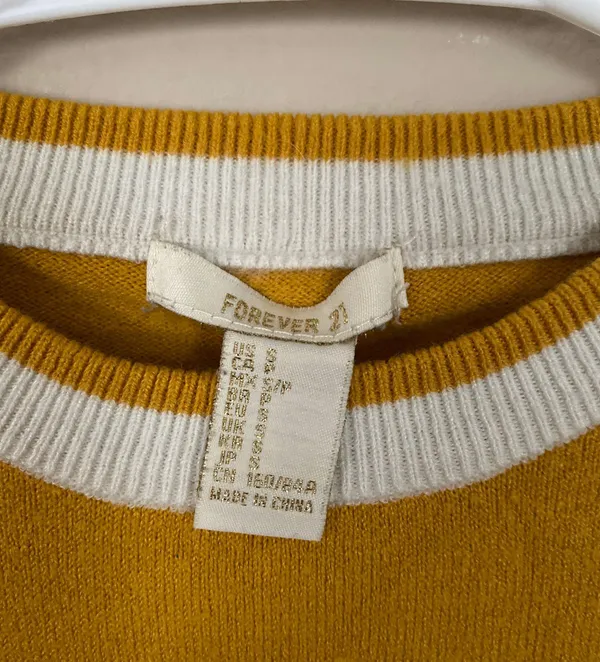 Forever 21 Yellow Striped Sweater - Image 3