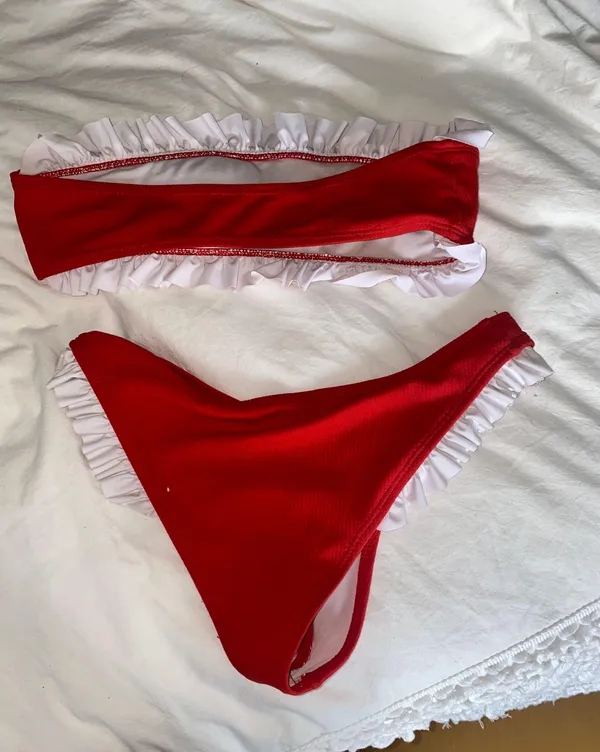 SheIn Red Ruffle Bikini Set - Image 3