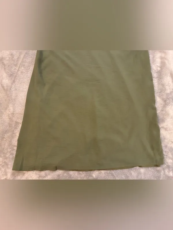 Entro Women’s Olive Green Ruffle Shoulder Dress Size Small - Image 4