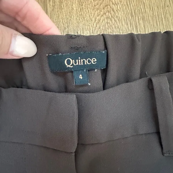 Quince Stretch Crepe Pleated Wide Leg Pants Coffee Bean Brown Size 4 - Image 3