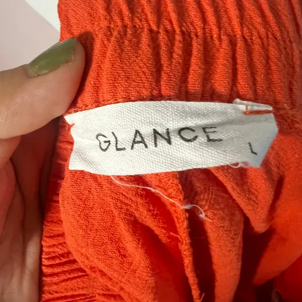 100% Orange Shorts Women's Large Orange Casual Lightweight - Image 3