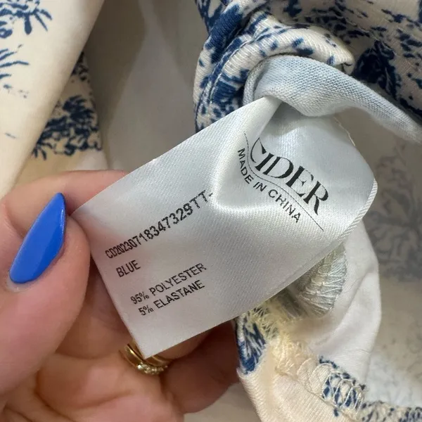 Cider Blue Toile Print Long Sleeve Crop Top – Size XL - NWT - Image 6