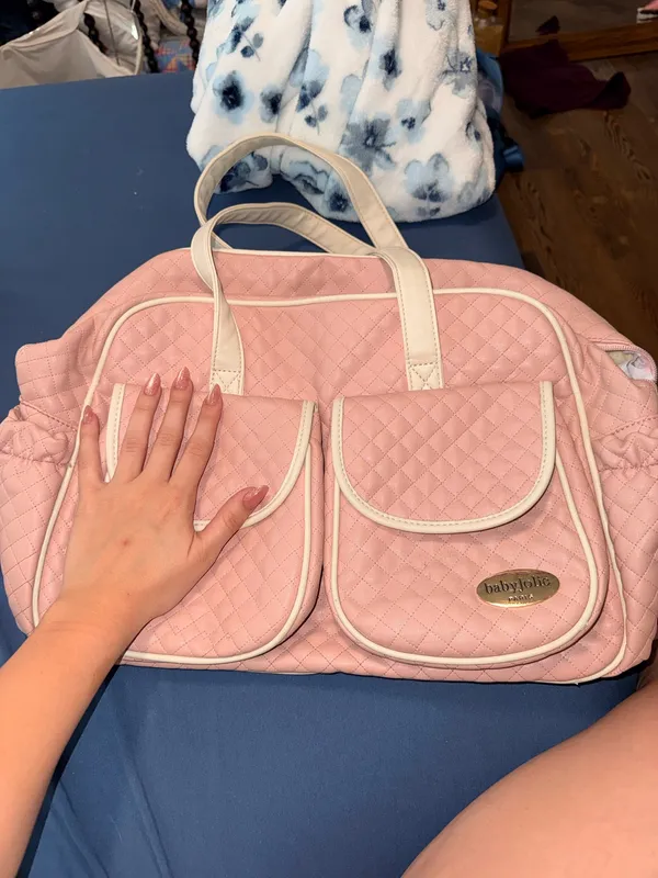 Vintage Pink quilted baby Jolie Paris duffel dipper bag - Image 3