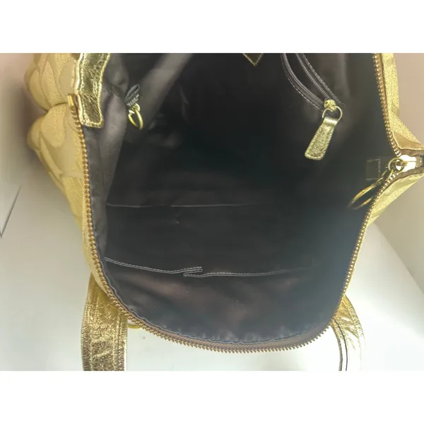 Coach Poppy Op Art Glam Tote Gold Metallic Ja Handbag - Image 7