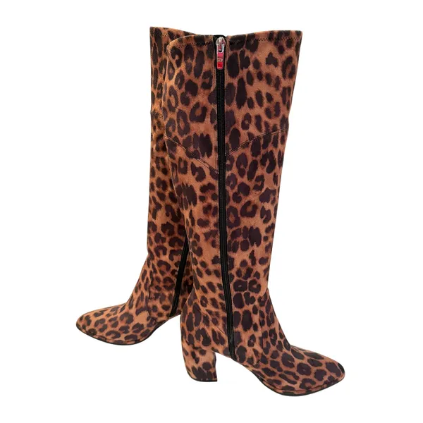 Marc Fisher Lella Wide Calf Tall Shaft Leopard Fashion Boots Women's 8W Glam Y2K - Image 3